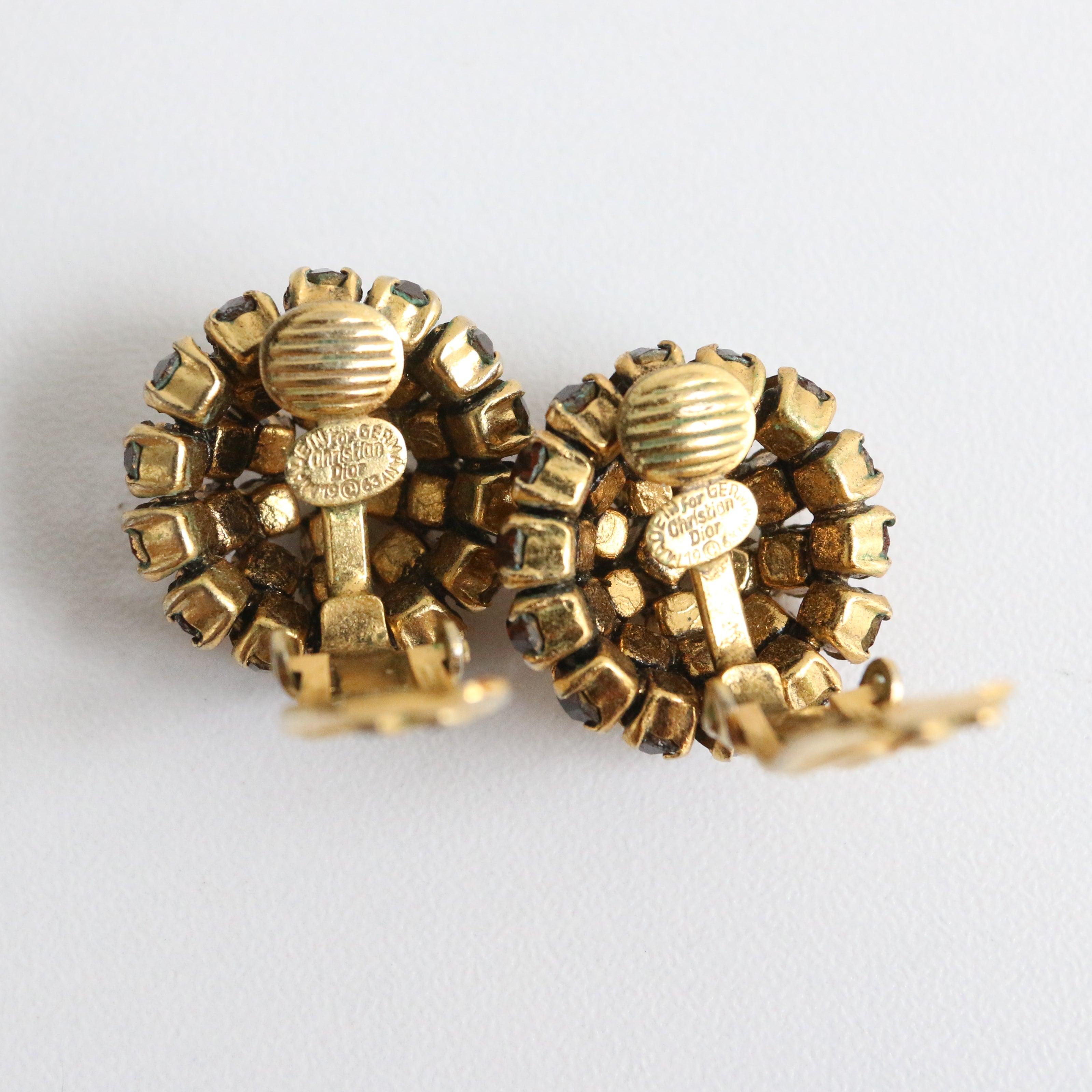 Women's or Men's Vintage 1963 Christian Dior Earrings original sixties clip on earrings sixties For Sale