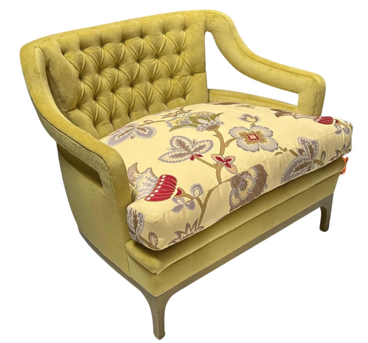 Mid-Century Modern Vintage 1963 Diskin Art Modern Designer Mohair Club Chair For Sale
