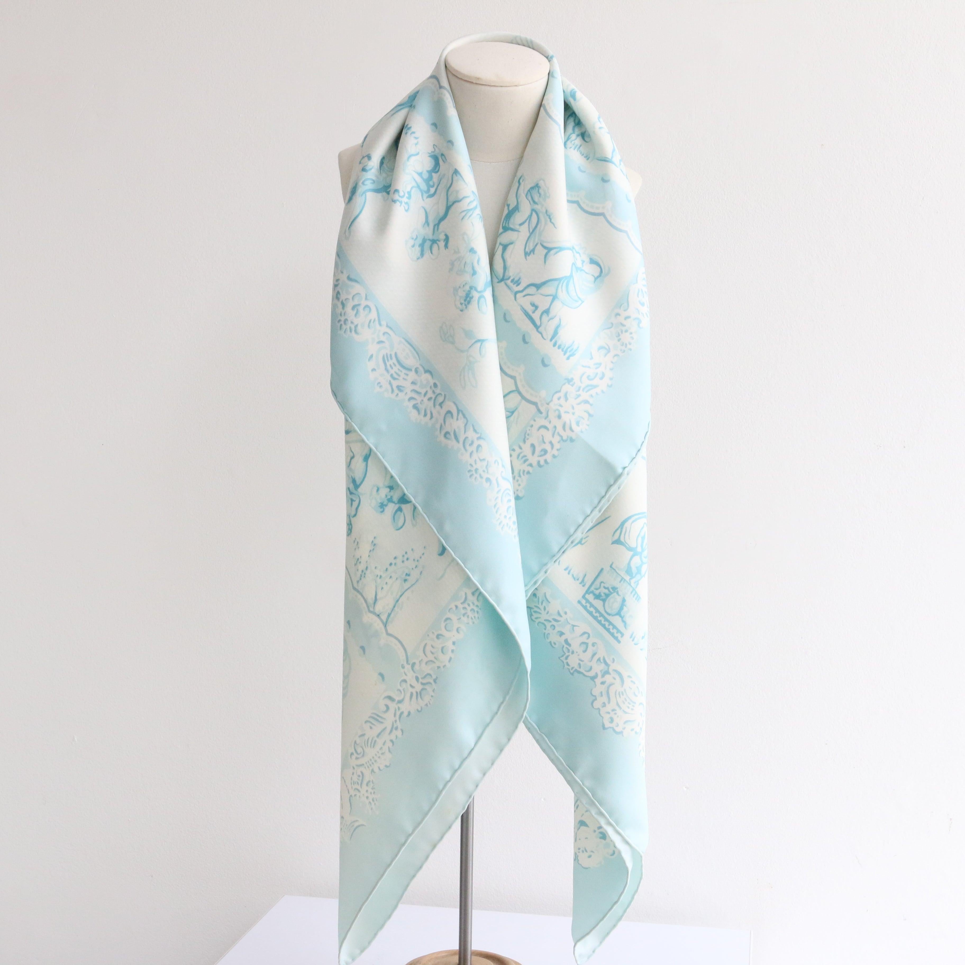 Gray Vintage 1963 Hermès Silk Scarf By Françoise Héron