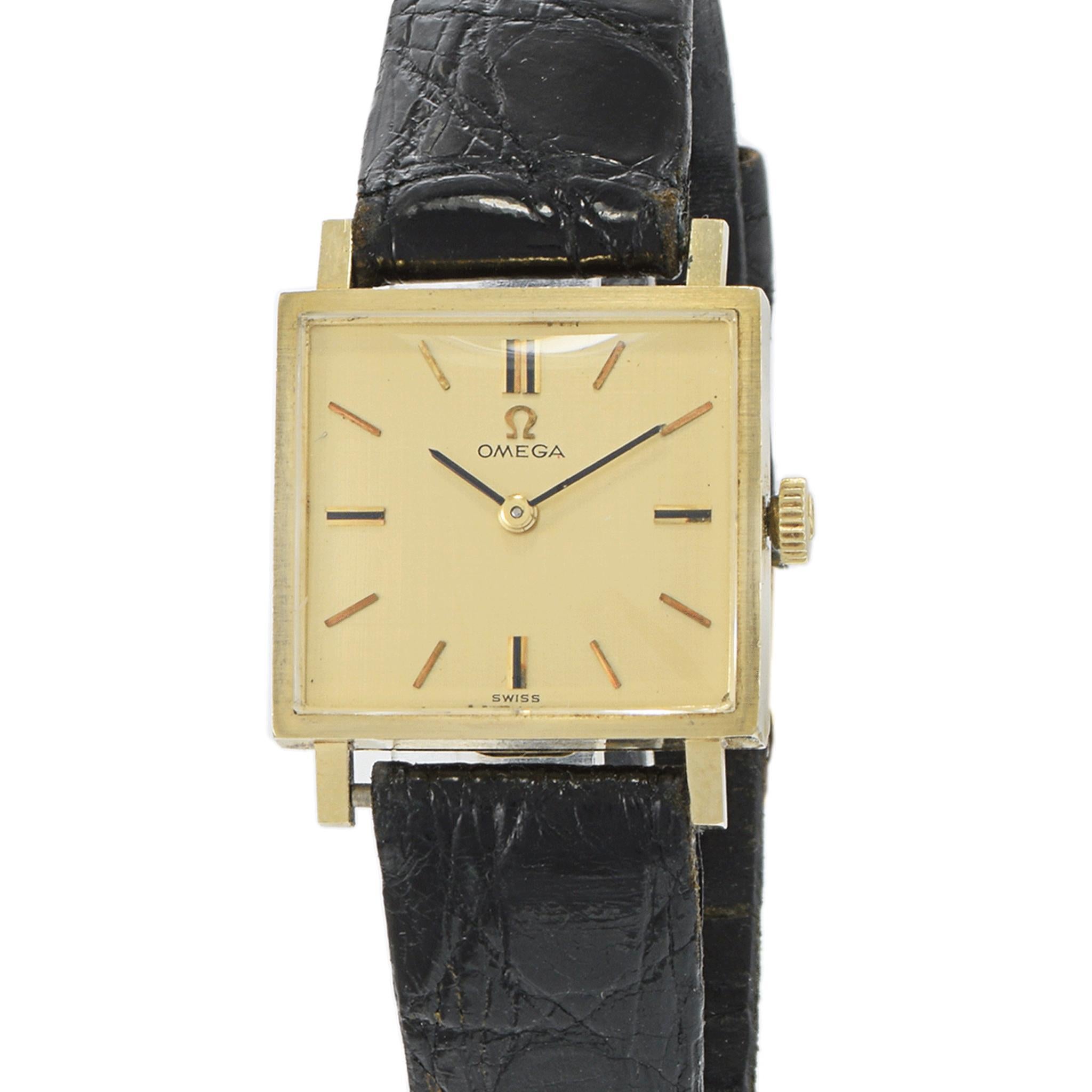 Vintage 1963 Orologio Omega in oro giallo 14KT In condizioni buone in vendita a New York, NY