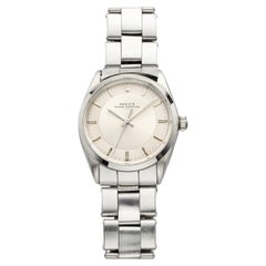 Vintage 1963 Rolex Oyster Perpetual 5552 Steel Silver Bullseye Dial Auto 34mm