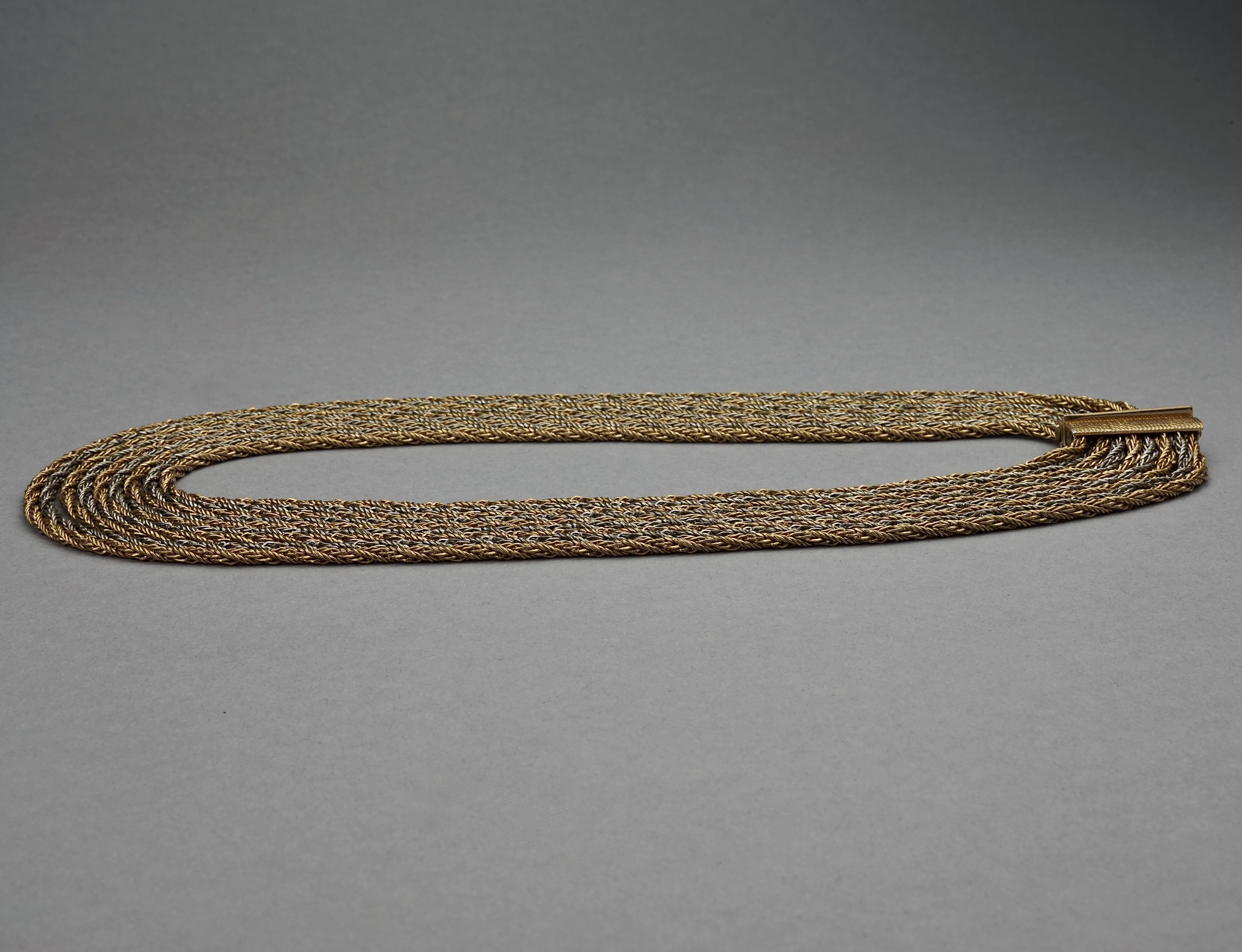 Vintage 1964 CHRISTIAN DIOR 9 Strand Two Tone Chain Bracelet For Sale 1