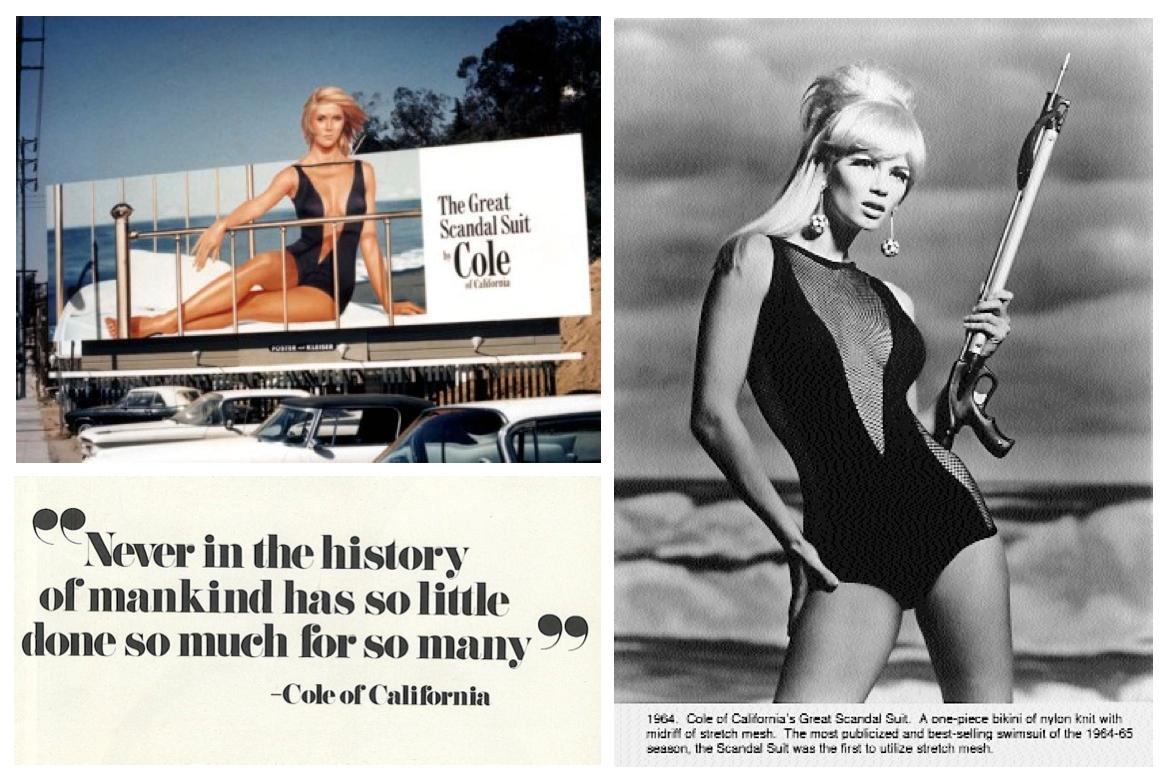Vintage 1964 Cole of California Documented Black Fishnet 'Scandal Suit' Swimsuit 4