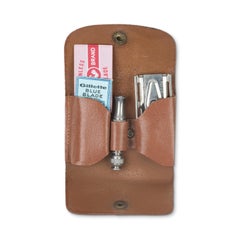 Vintage 1964 Gillette Travel Tech De Safety Razor Set in Leather Case