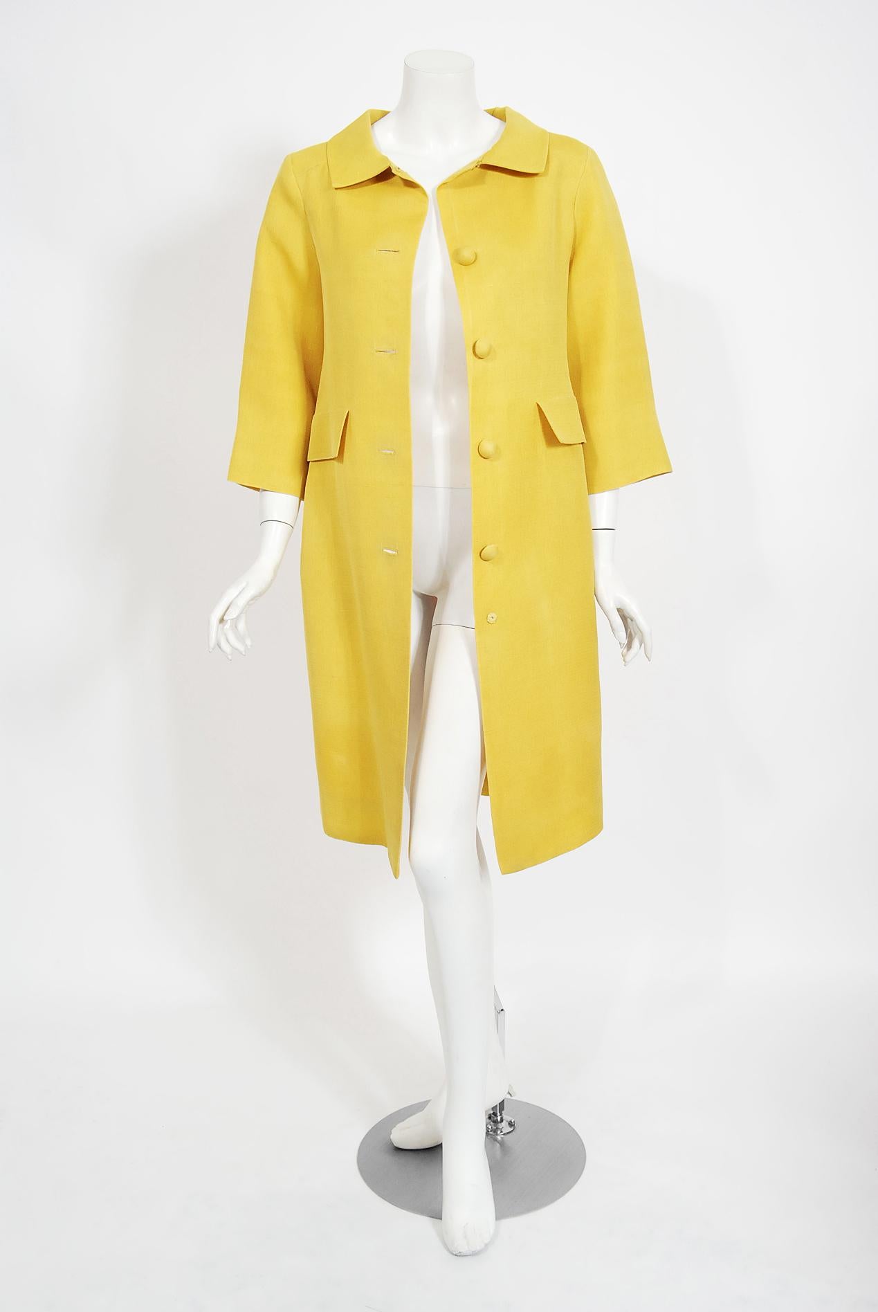 Vintage 1965 Christian Dior Haute Couture Yellow Zsa Zsa Gabor Owned Jacket 2