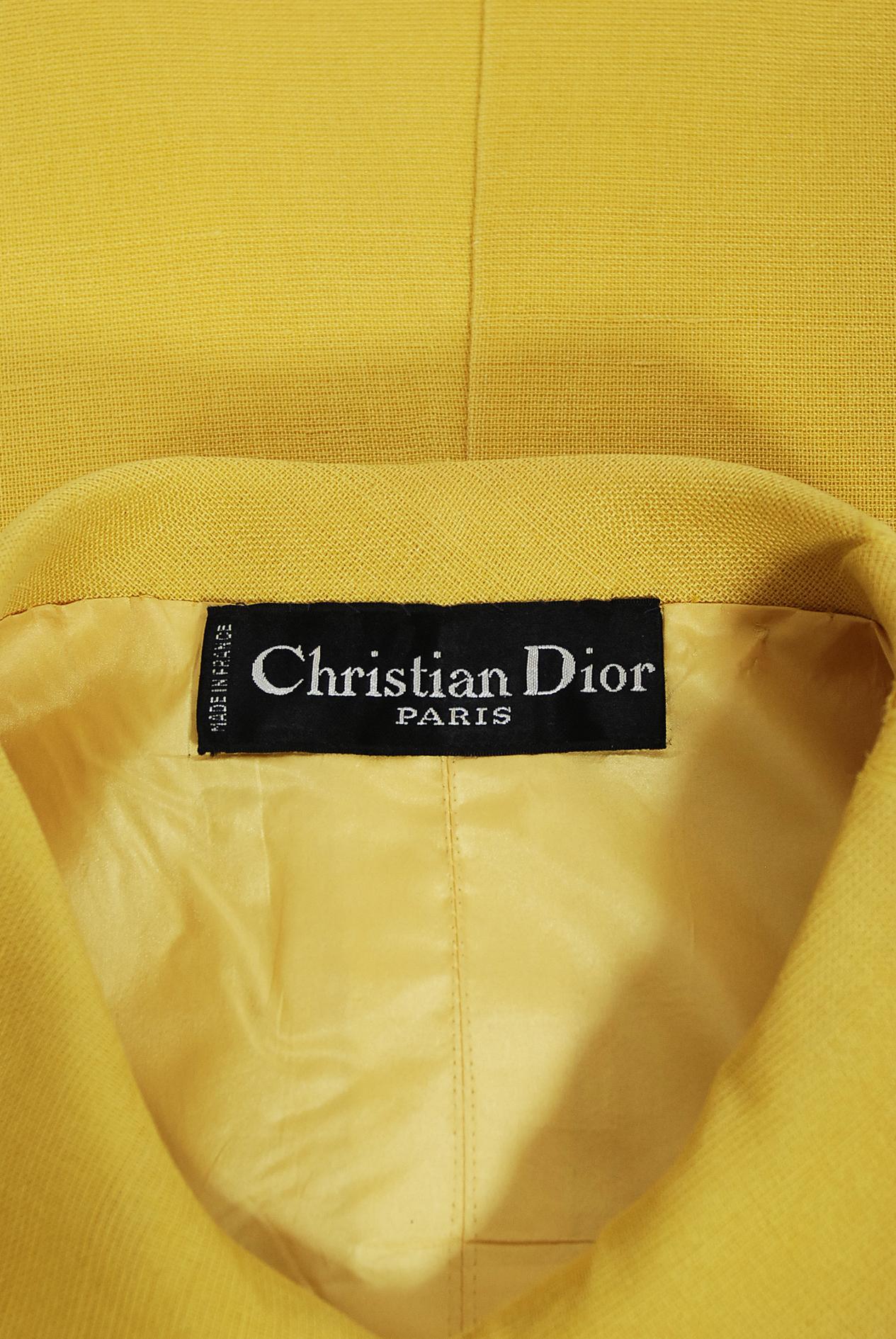 Vintage 1965 Christian Dior Haute Couture Yellow Zsa Zsa Gabor Owned Jacket 4
