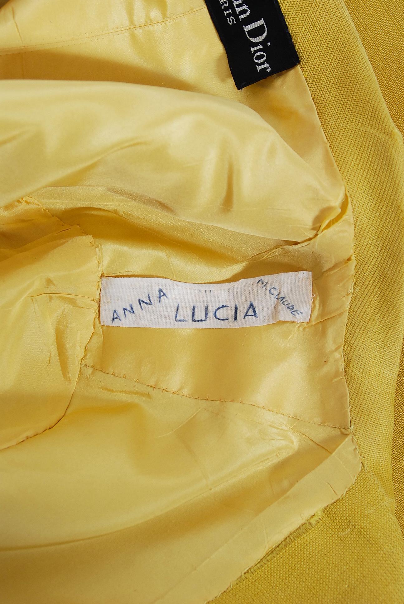 Vintage 1965 Christian Dior Haute Couture Yellow Zsa Zsa Gabor Owned Jacket 5