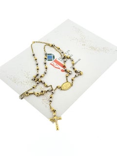 Vintage 1965 French 14kt Gold Rosary Pendant Necklace