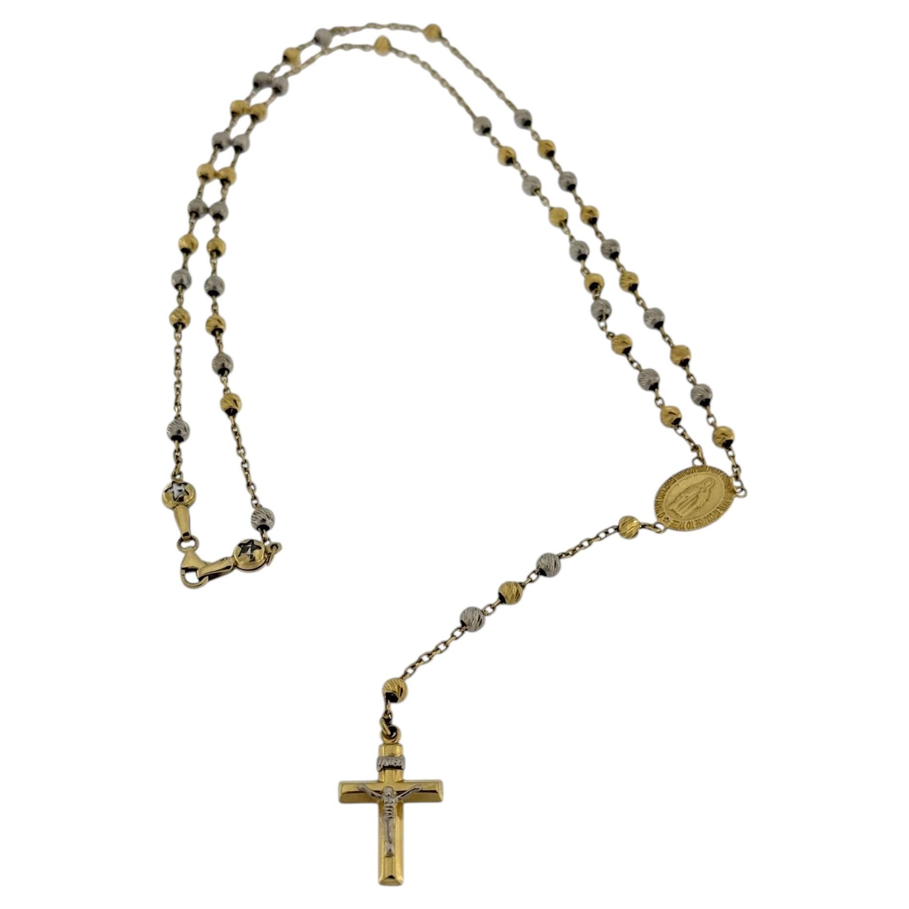 Collana vintage del 1965 con ciondolo a forma di rosario in oro francese 14kt