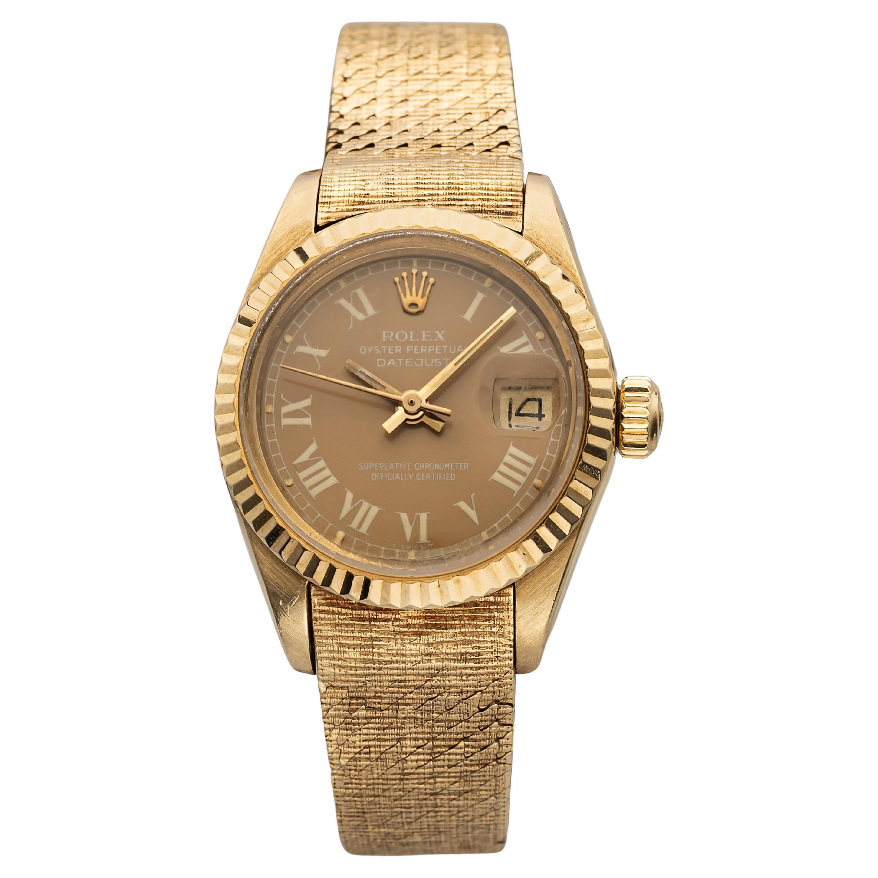Vintage 1965 Rolex Datejust 6517 Esfera Buckley automática de oro amarillo de 18 quilates