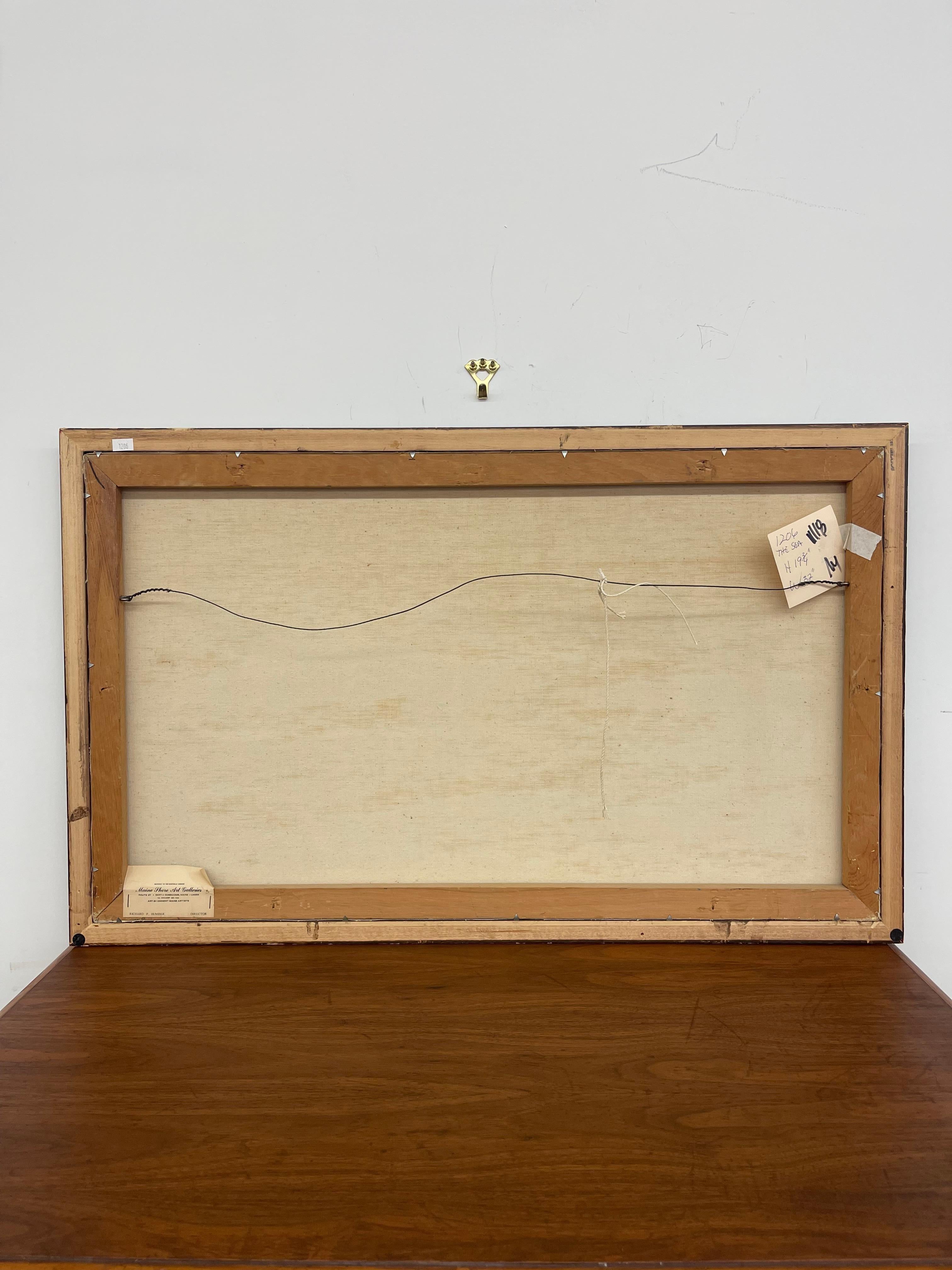 Quadro d'epoca del 1965 con paesaggio marino di R. Hasenfus - Maine Shore Art Galleries in vendita 3