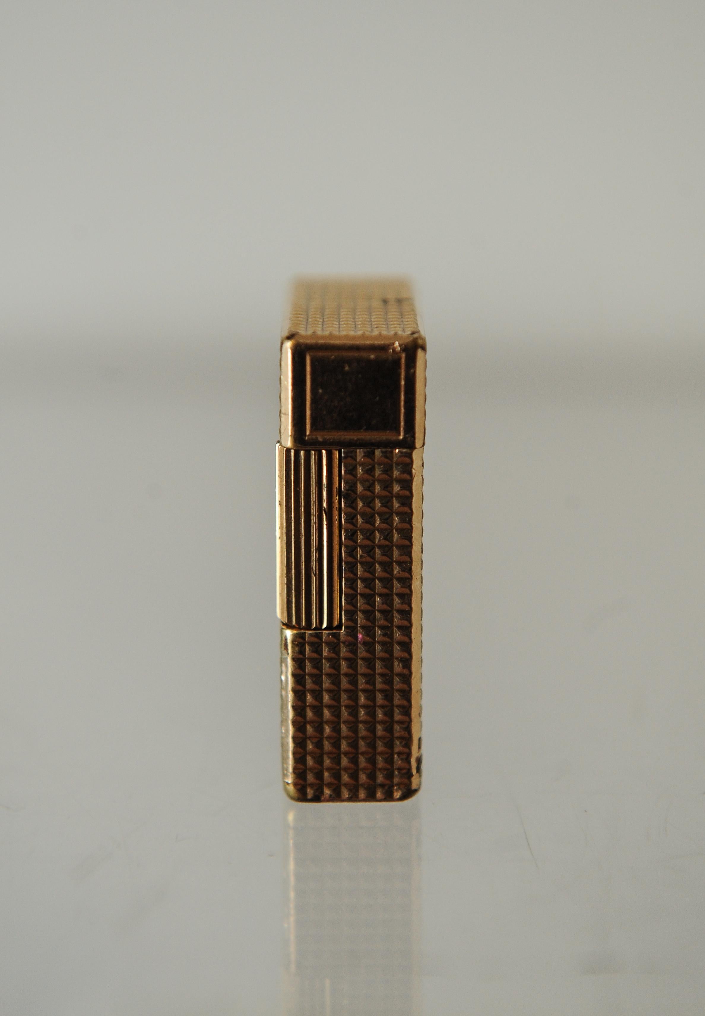 Gold Plate Vintage 1965 ST Dupont Paris Gold-Plated Lighter in Original Box For Sale