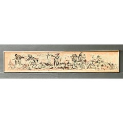 Vintage 1966 Original Abstrakt Figurativ Öl auf Brett