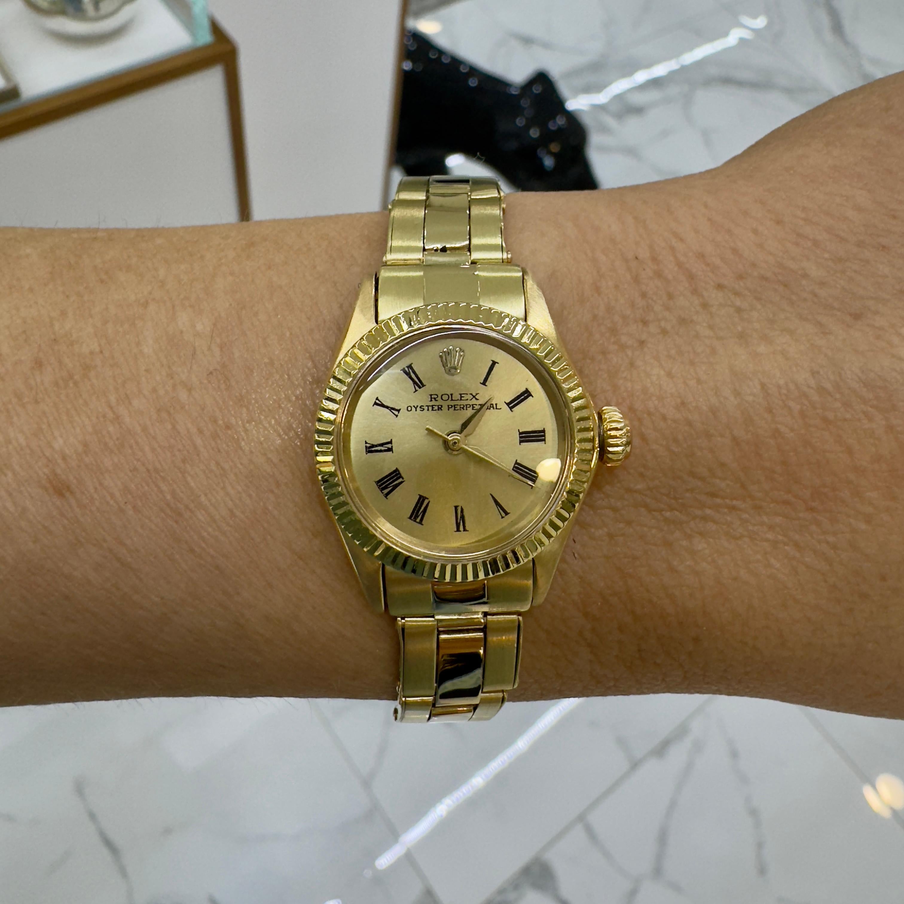 Vintage 1966 Rolex Oyster Perpetual 24MM 6615 Oyster 14K Yellow Gold Watch 5