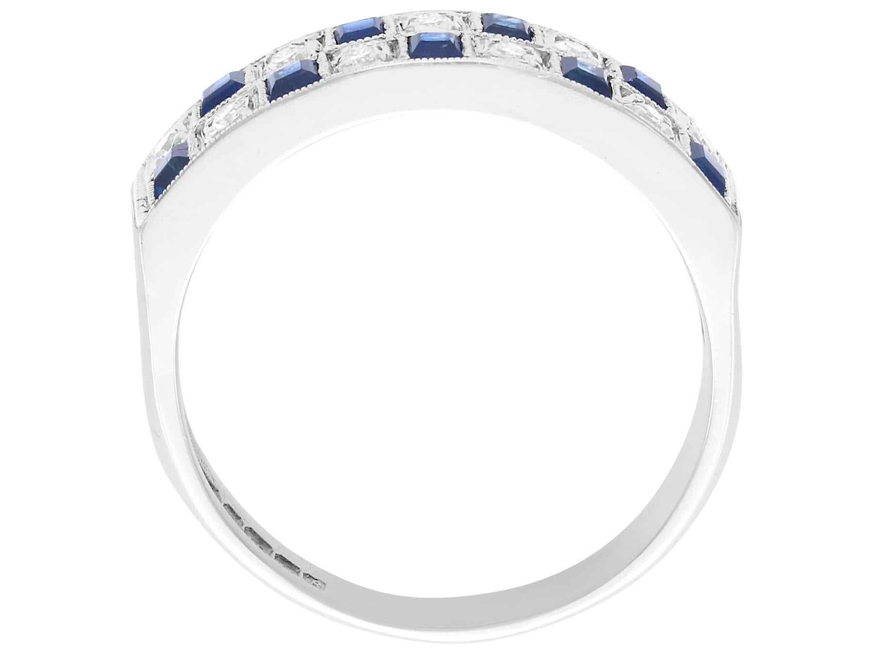 Women's or Men's Vintage 1966 Sapphire and Diamond White Gold Cocktail Ring