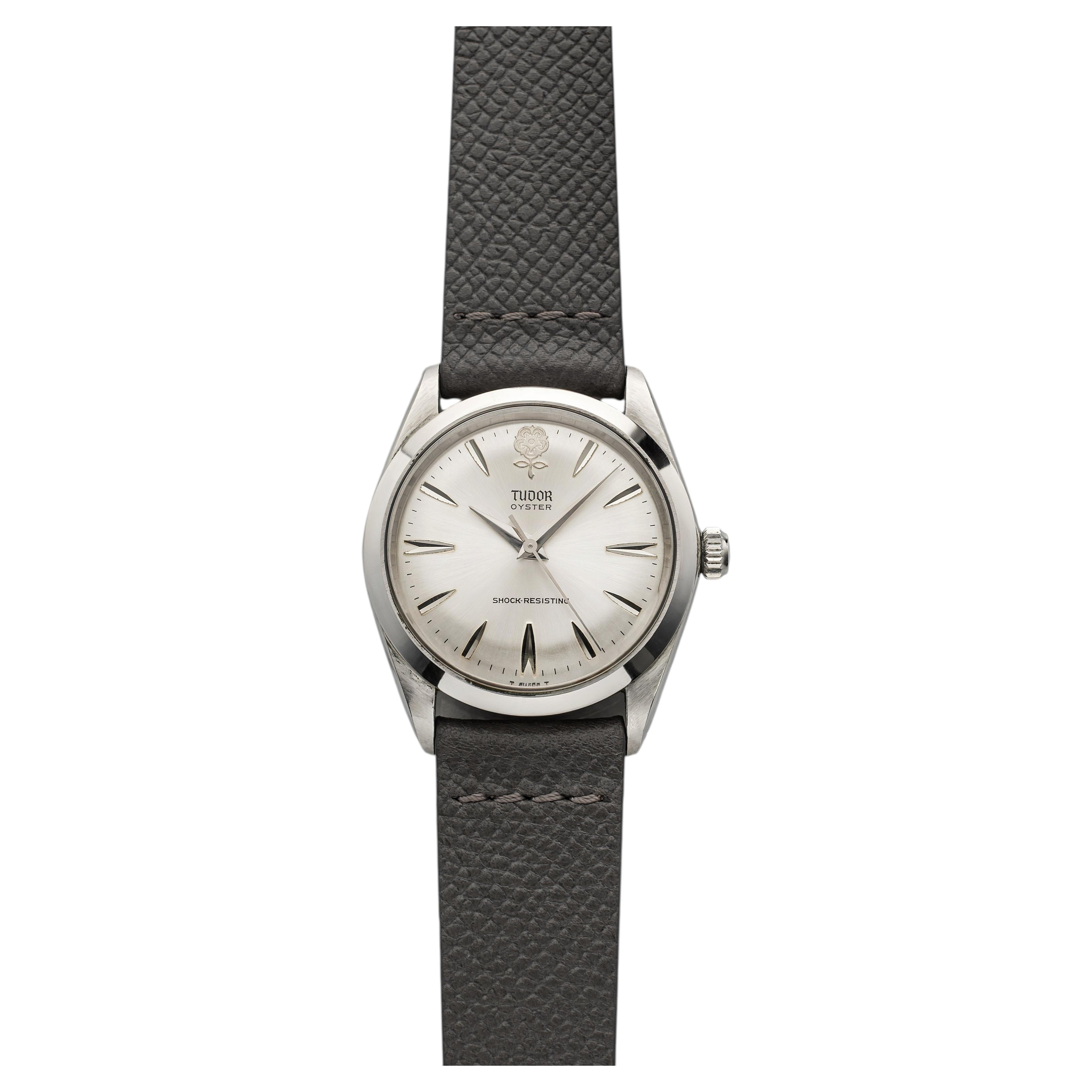 Tudor Oyster 7984 del 1966, acciaio inossidabile, quadrante argento con effetto sunburst, carica manuale, 34 mm