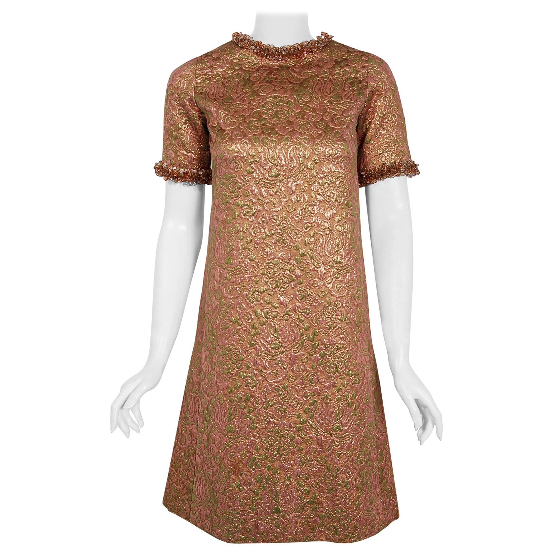 saint laurent gold dress