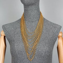 Vintage 1967 CHRISTIAN DIOR 10 Strands Chain Necklace