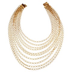 Vintage 1967 CHRISTIAN DIOR 10 Strands Chain Necklace