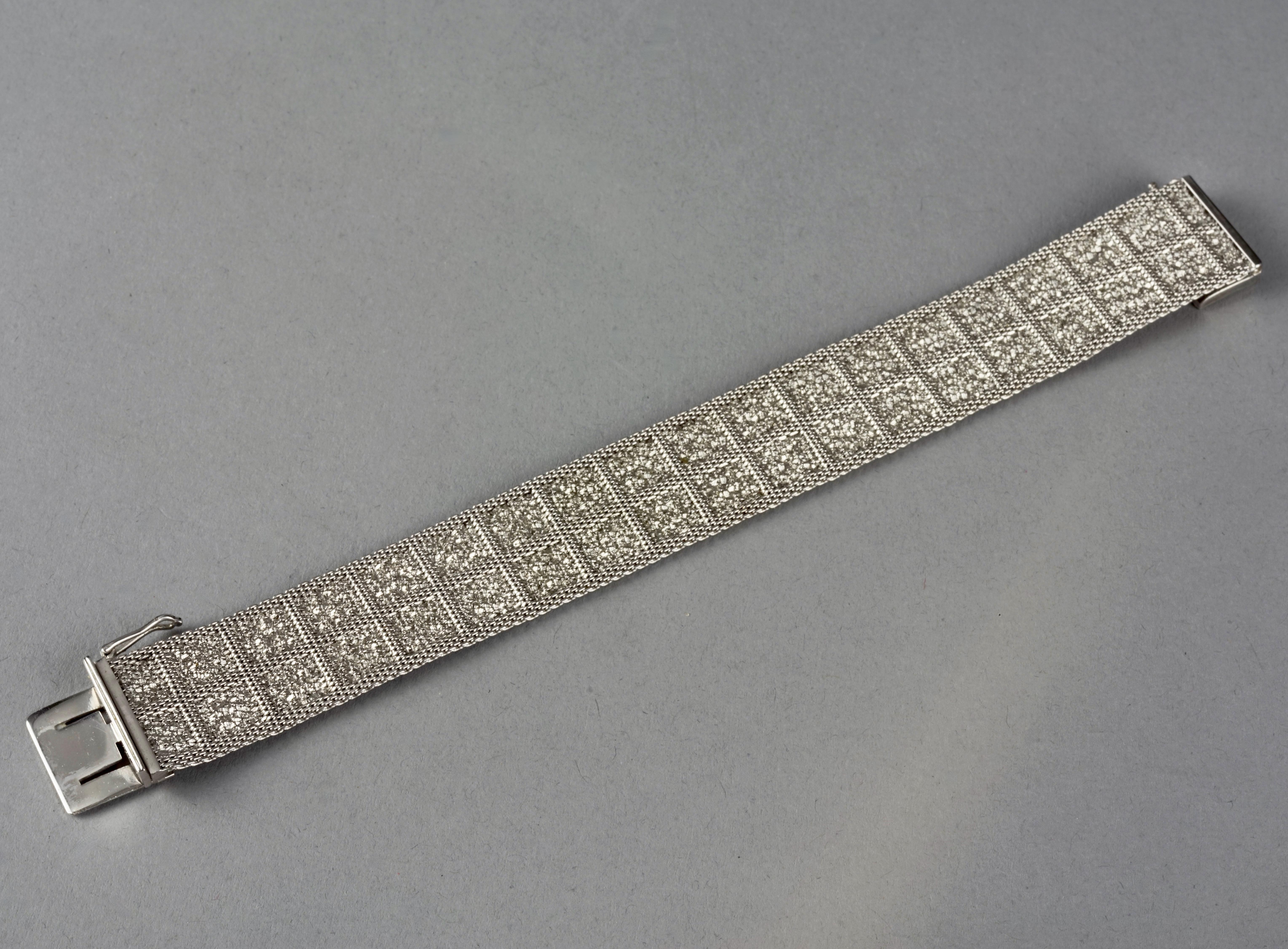 Women's Vintage 1967 CHRISTIAN DIOR Mesh Silver Bracelet For Sale