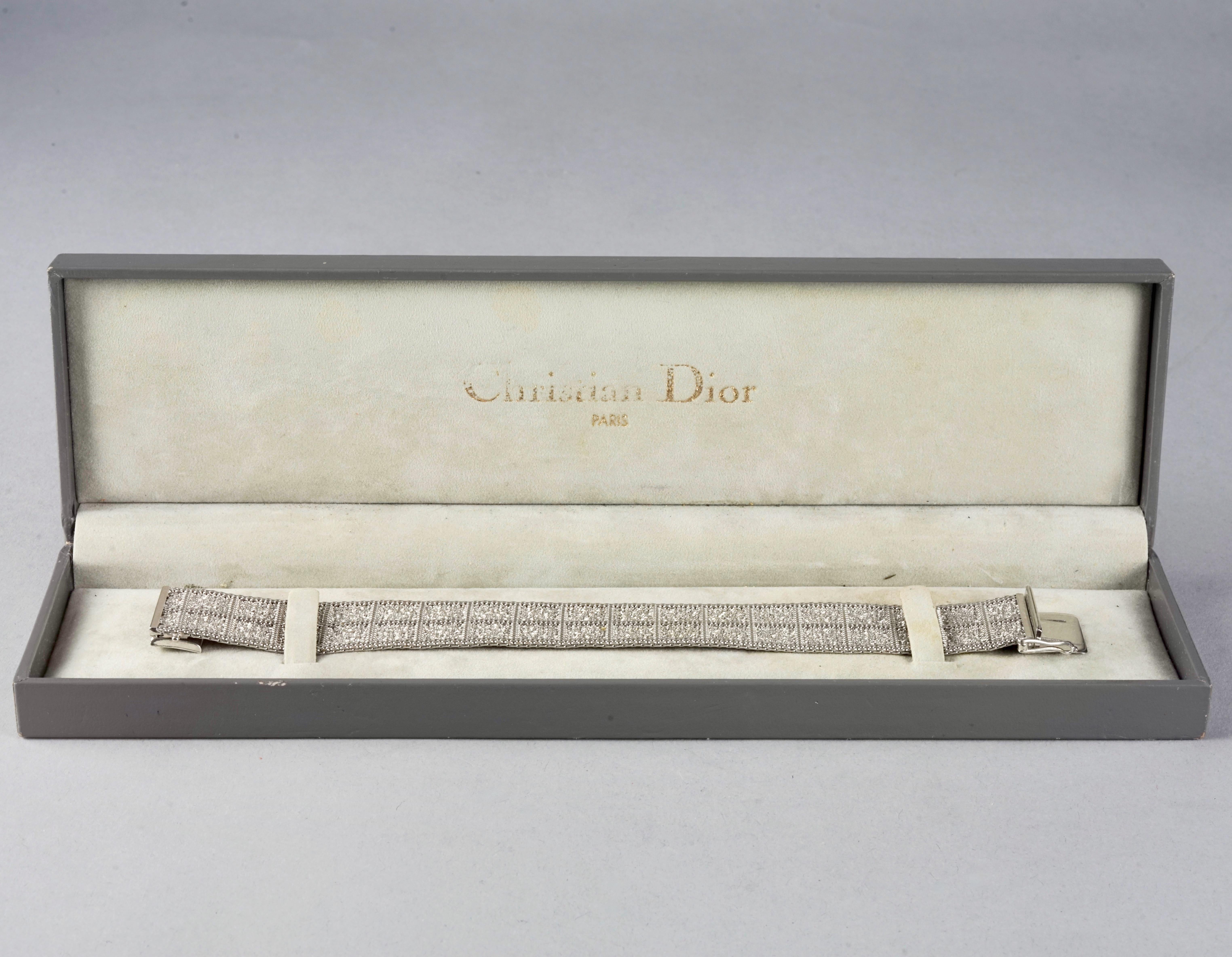 Vintage 1967 CHRISTIAN DIOR Mesh Silver Bracelet For Sale 2