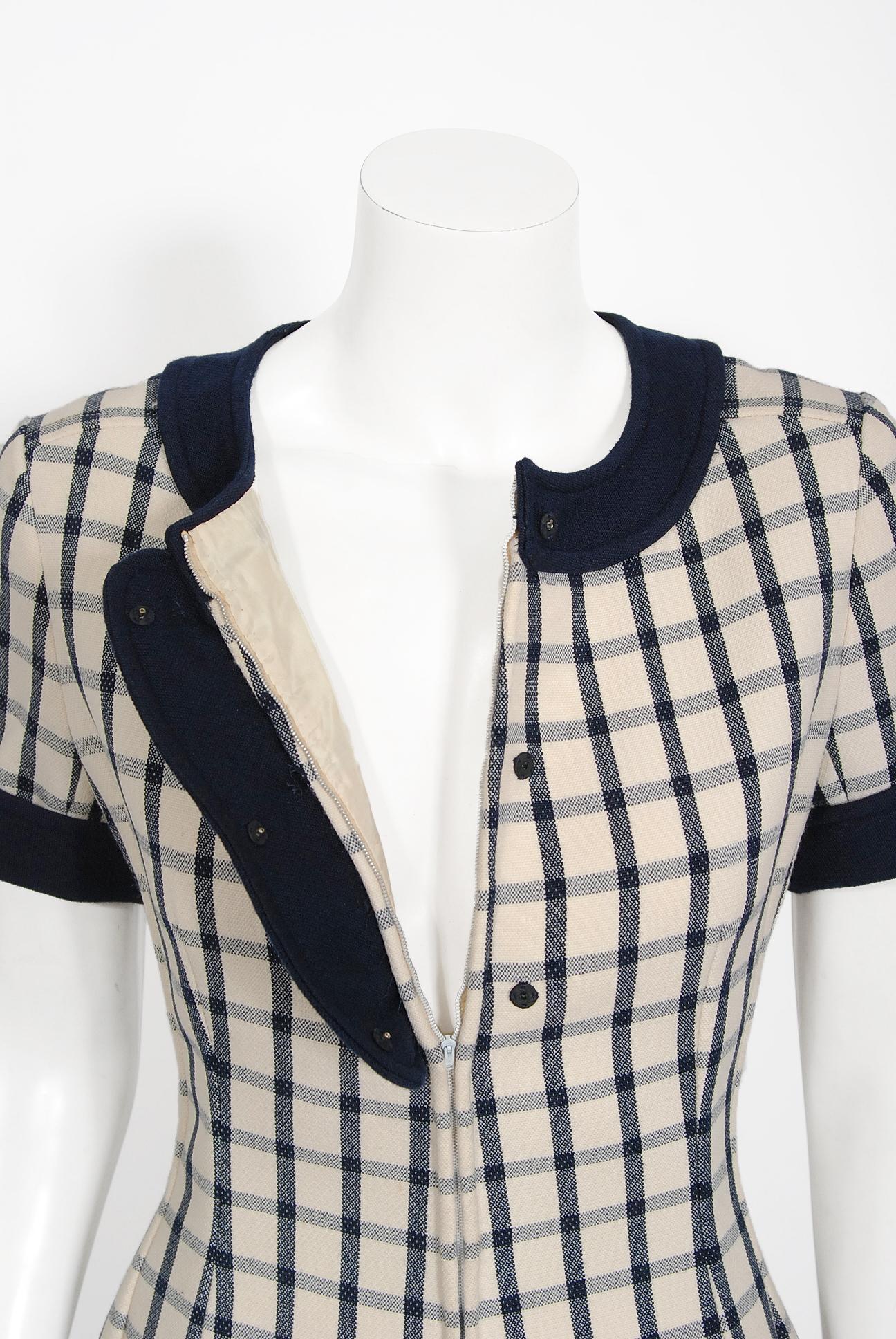 courreges vintage belted striped dress