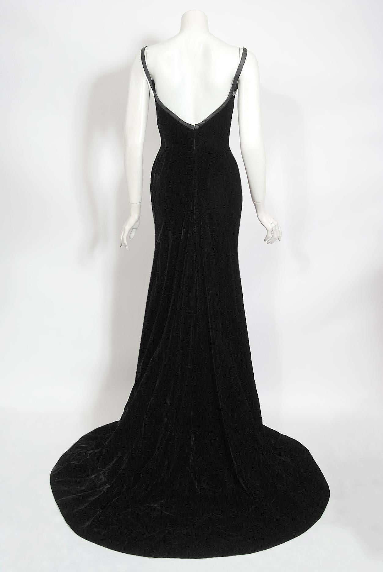 Vintage 1967 Don Loper Couture For Barbra Streisand Black Hourglass Gown & Hat 7