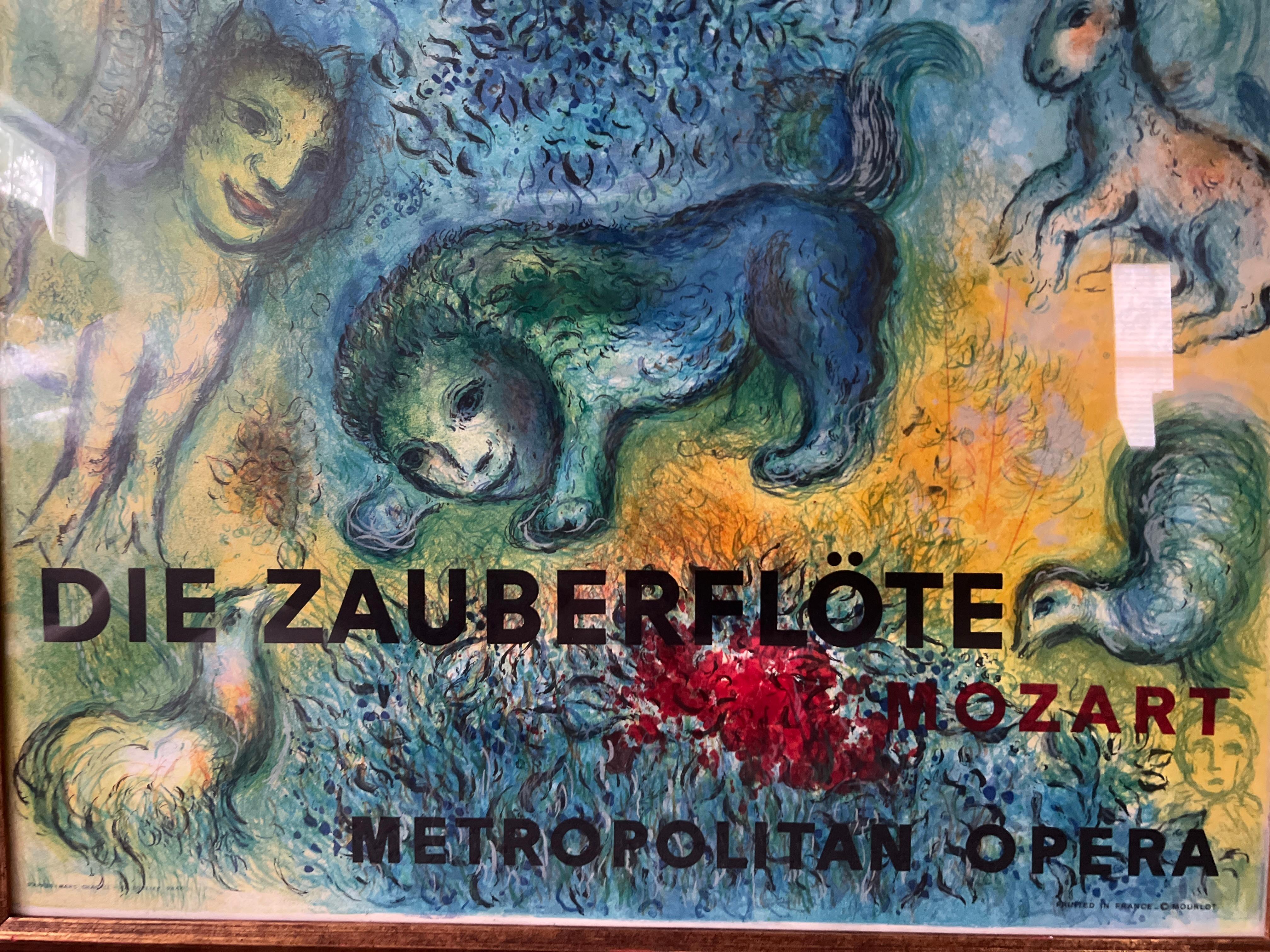 Vintage 1967 Marc Chagall Metropolitan Opera - Die Zauberflote Mozart Poster For Sale 1
