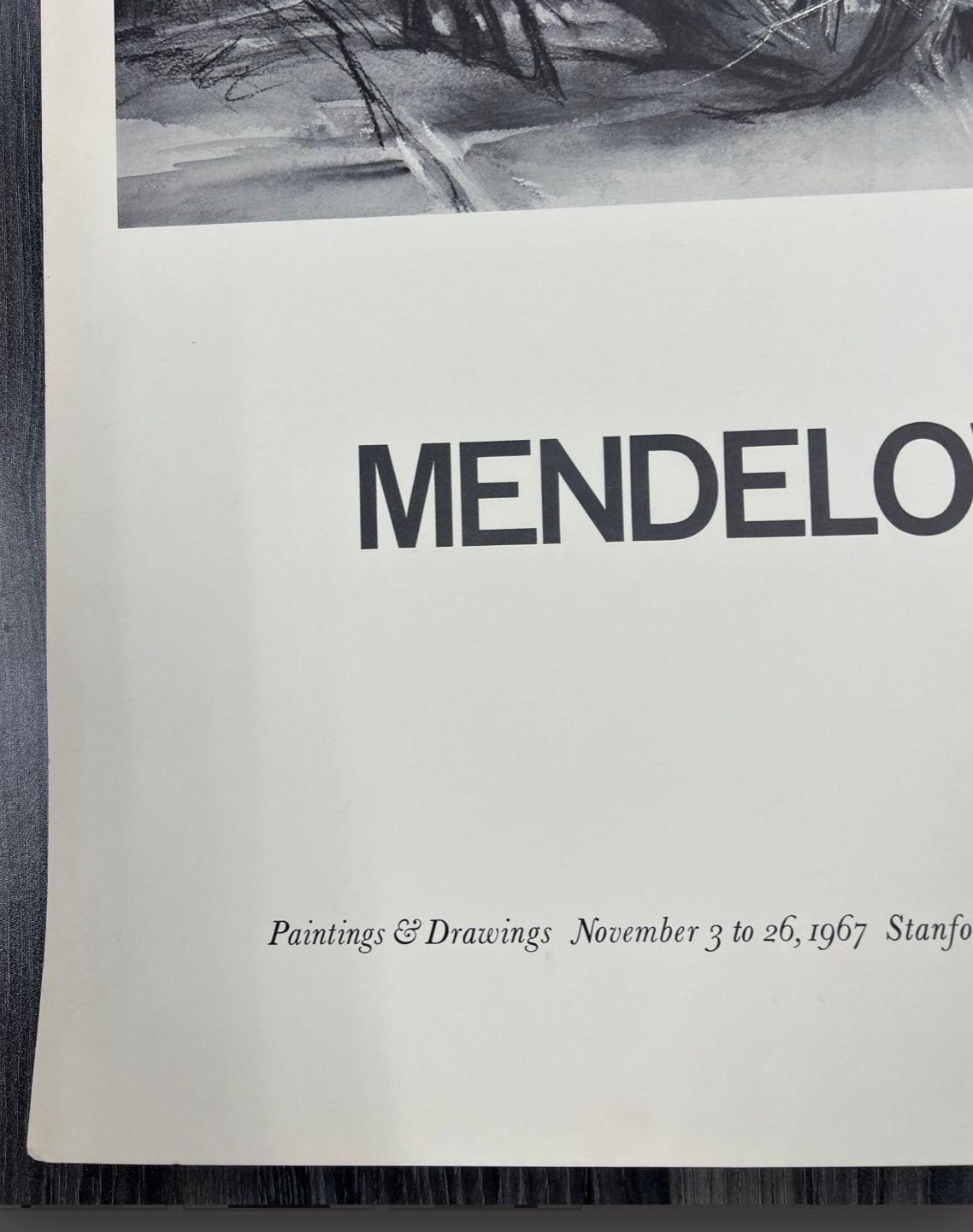 Mid-Century Modern Vintage 1967 Poster of Mendelowitz Exhibition at Stanford University. For Sale