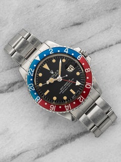 Vintage 1967 Rolex GMT-Master "Pepsi" Steel 1675 Auto Black Patina 40mm