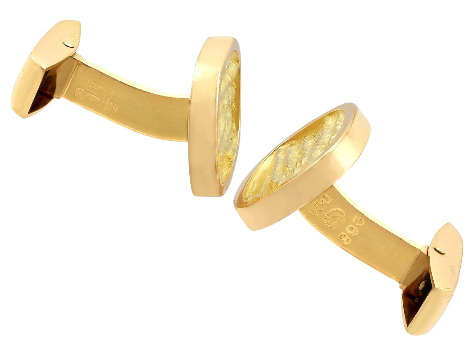 Vintage 1967 Yellow Gold Cufflinks by Georg Jensen In Excellent Condition For Sale In Jesmond, Newcastle Upon Tyne