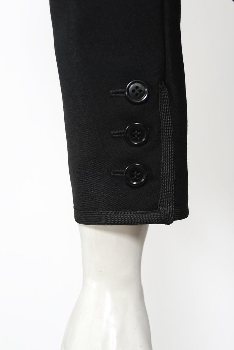 Vintage 1968 Yves Saint Laurent Le Smoking Tuxedo Black Gabardine Pant Suit For Sale 5