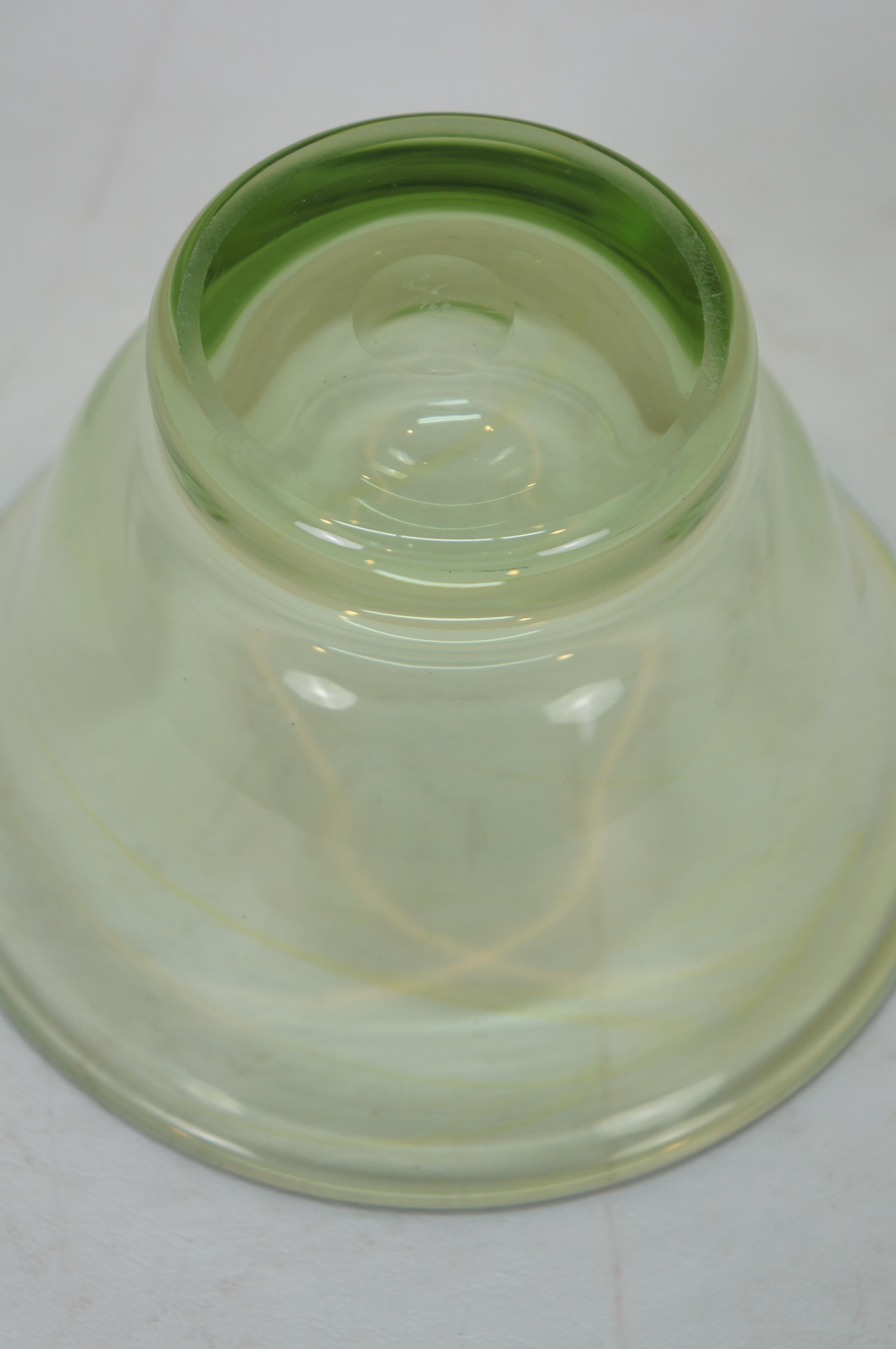 Vintage 1968 Dominick Labino Uranium Green Studio Art Glass Bowl Dish 7