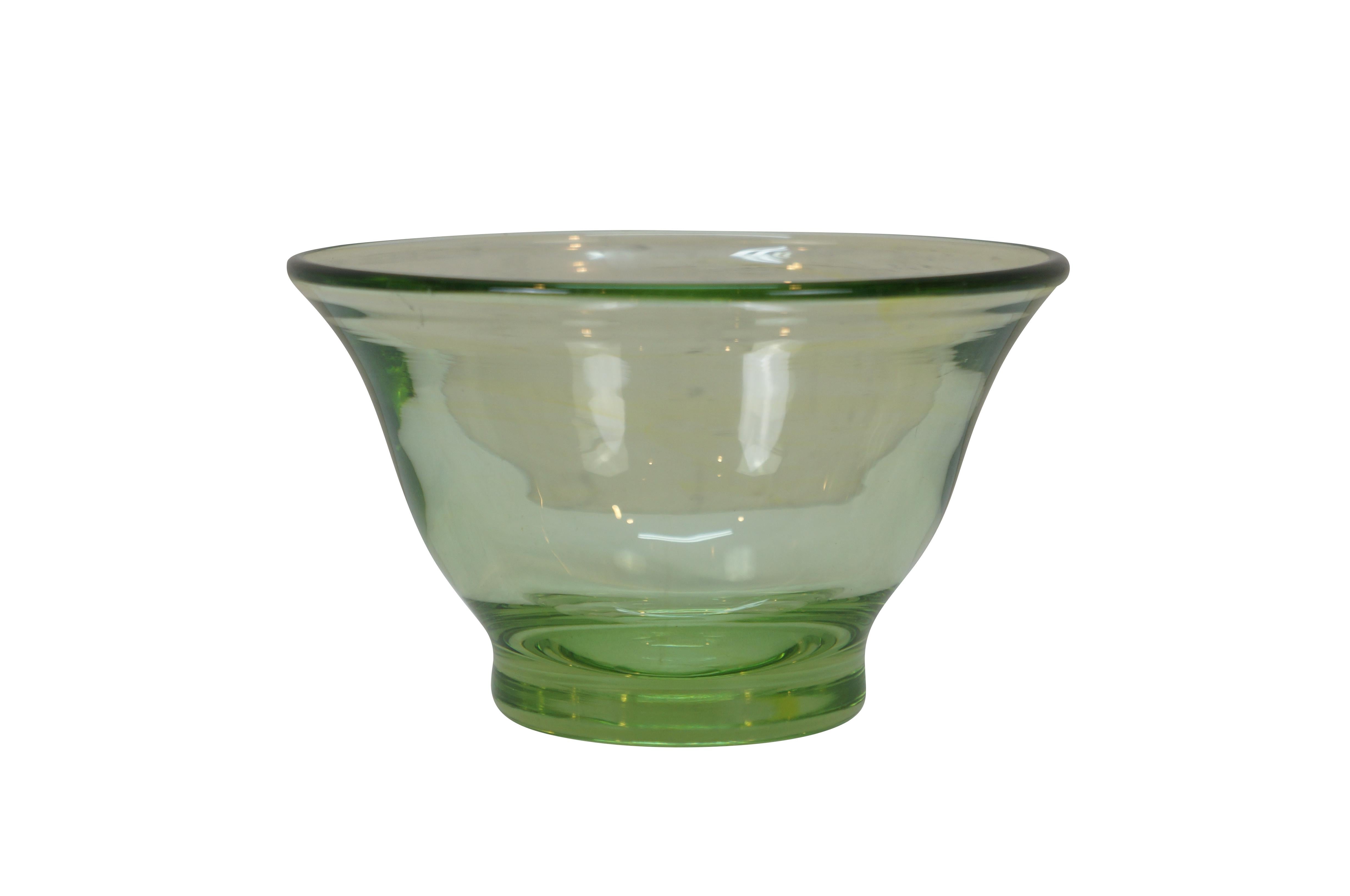 Mid-Century Modern Vintage 1968 Dominick Labino Uranium Green Studio Art Glass Bowl Dish 7