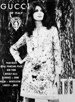 Vintage 1968 Gucci Couture Cotton-Pique Striped Ivory Pink Mod Mini Tunic Dress