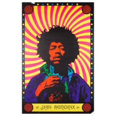 Vintage 1968 Jimi Hendrix Blacklight Poster