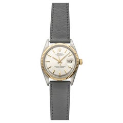 Rolex Datejust 1601 vintage de 1968, acier, lunette en or jaune 18 carats, cadran argenté, mouvement automatique, 36 mm