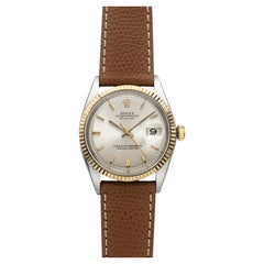 Vintage 1968 Rolex Datejust 36 1601 Steel & 18K YG Auto Silver 36mm