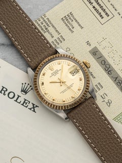Vintage 1968 Rolex Oyster Perpetual Date 1505 Two-Tone Champagne Dial Auto 34mm