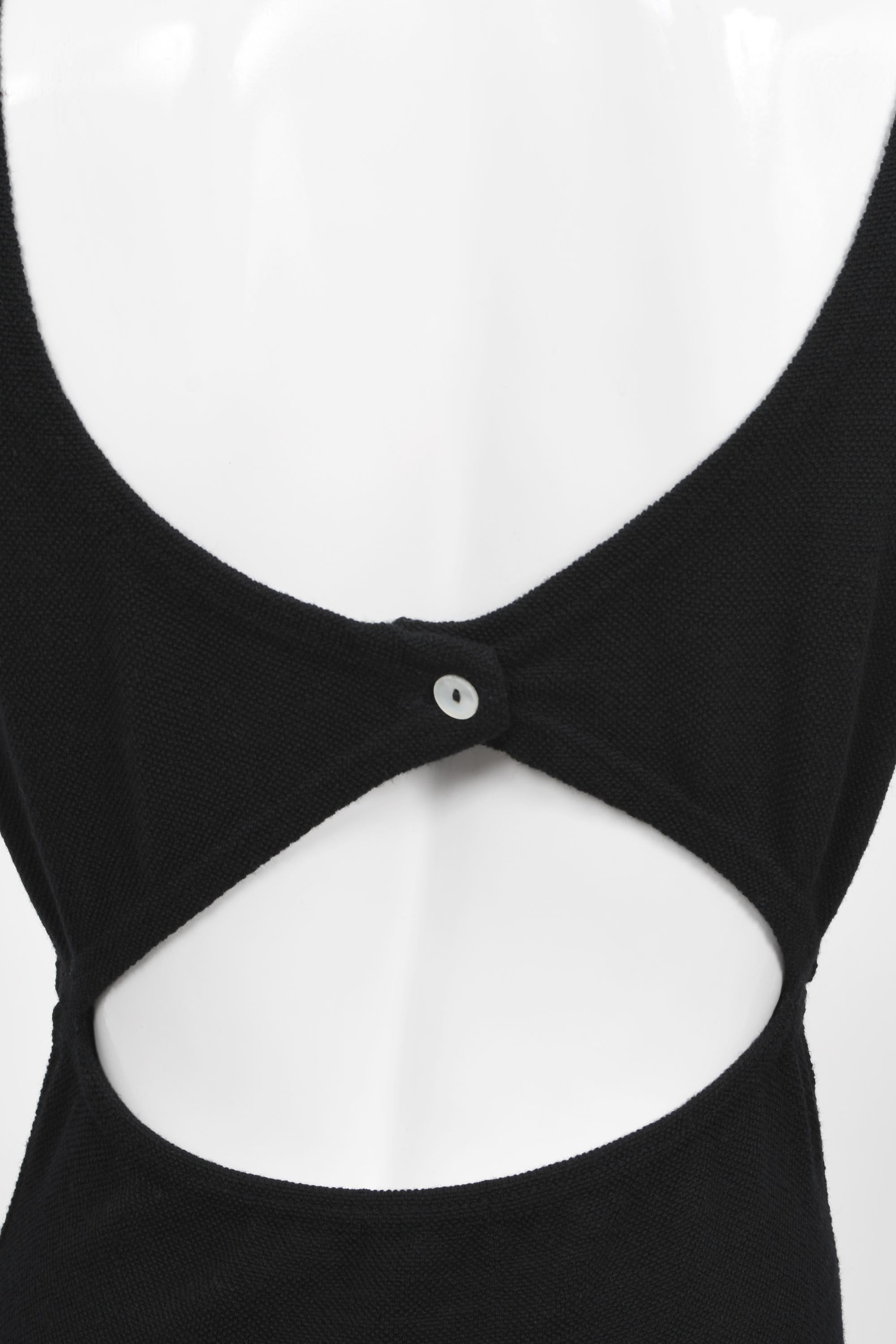 Vintage 1968 Rudi Gernreich Museum-Held Black Wool Jersey Cut Out Mod Swimsuit  en vente 6
