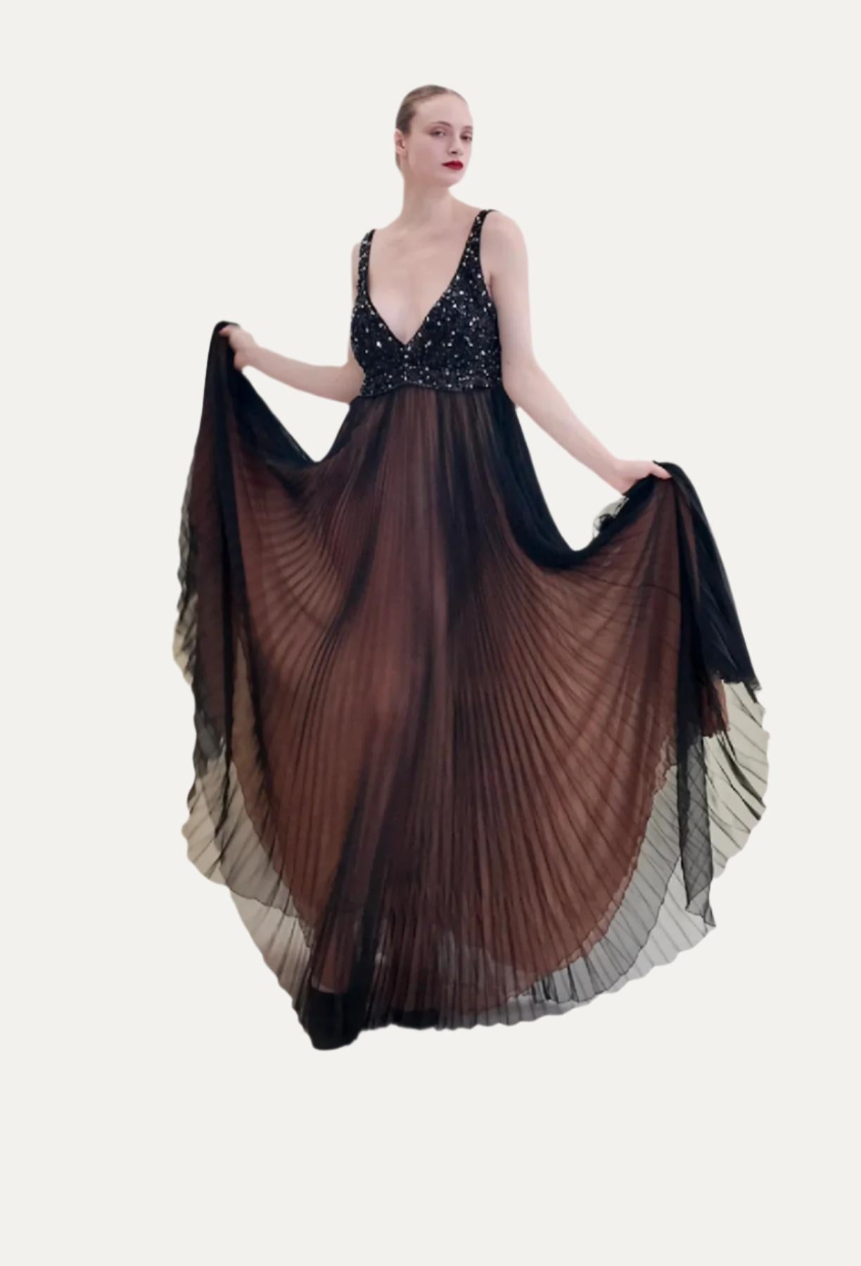 Vintage 1969 Bob Mackie /Bob Aghayan Pleated Gown With Cape 11