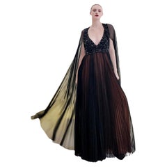 Vintage 1969 Bob Mackie /Bob Aghayan Pleated Gown With Cape