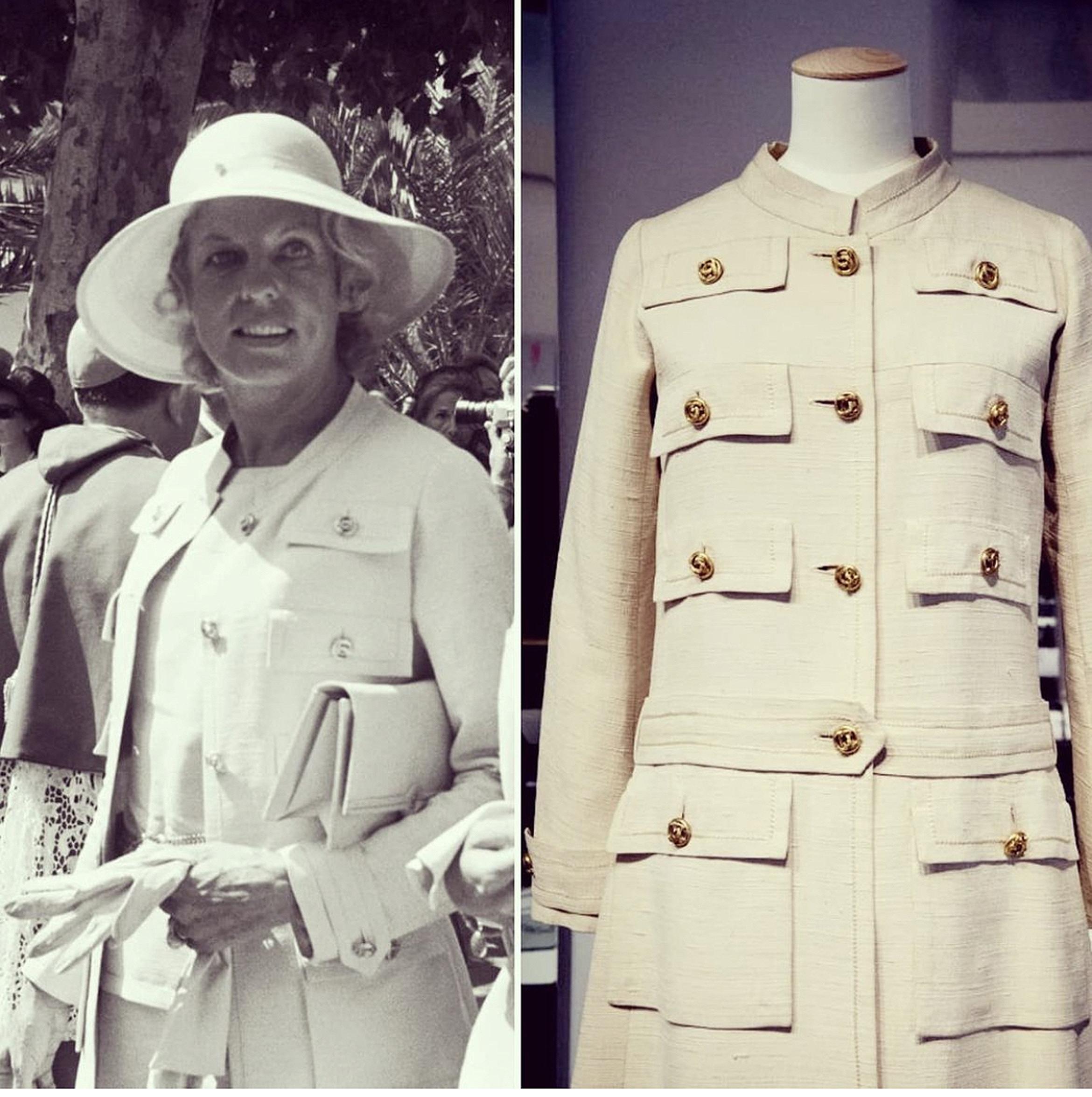 Vintage 1969 Chanel Haute Couture Documented Oatmeal Linen Jacket Skirt Suit  4