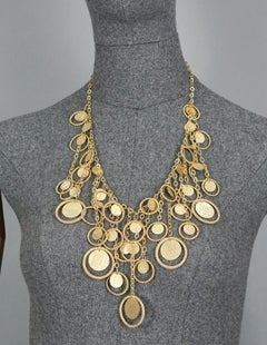 Vintage 1969 CHRISTIAN DIOR Cascading Discs and Hoops Necklace