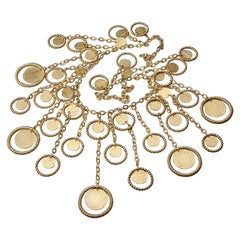Vintage 1969 CHRISTIAN DIOR Cascading Discs and Hoops Necklace
