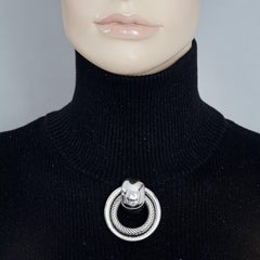 Vintage 1969 CHRISTIAN DIOR Door Knocker Silver Brooch