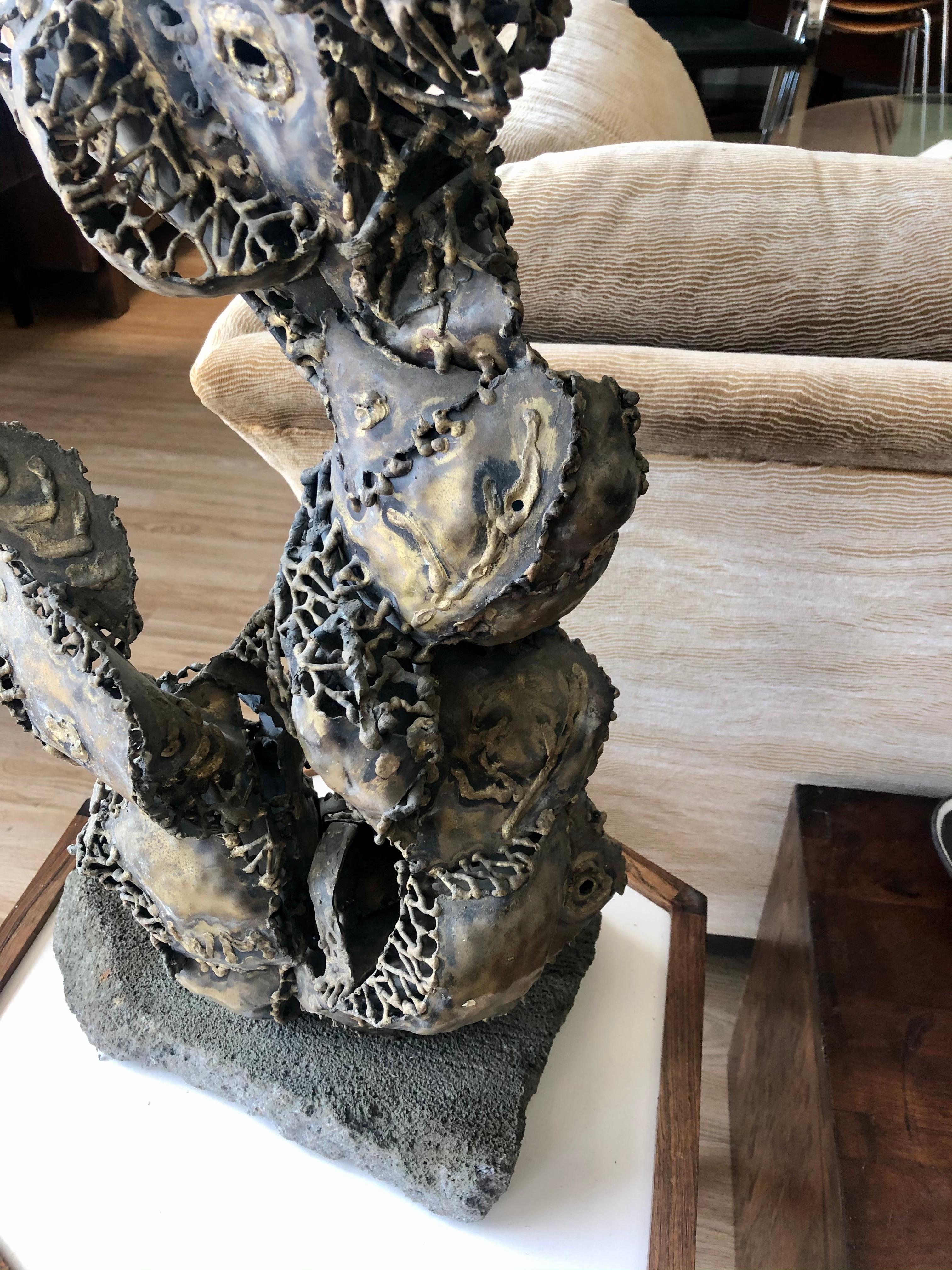 Vintage 1969 Large Abstract Brutalist Sculpture by William S. McKenzie In Good Condition For Sale In San Antonio, TX