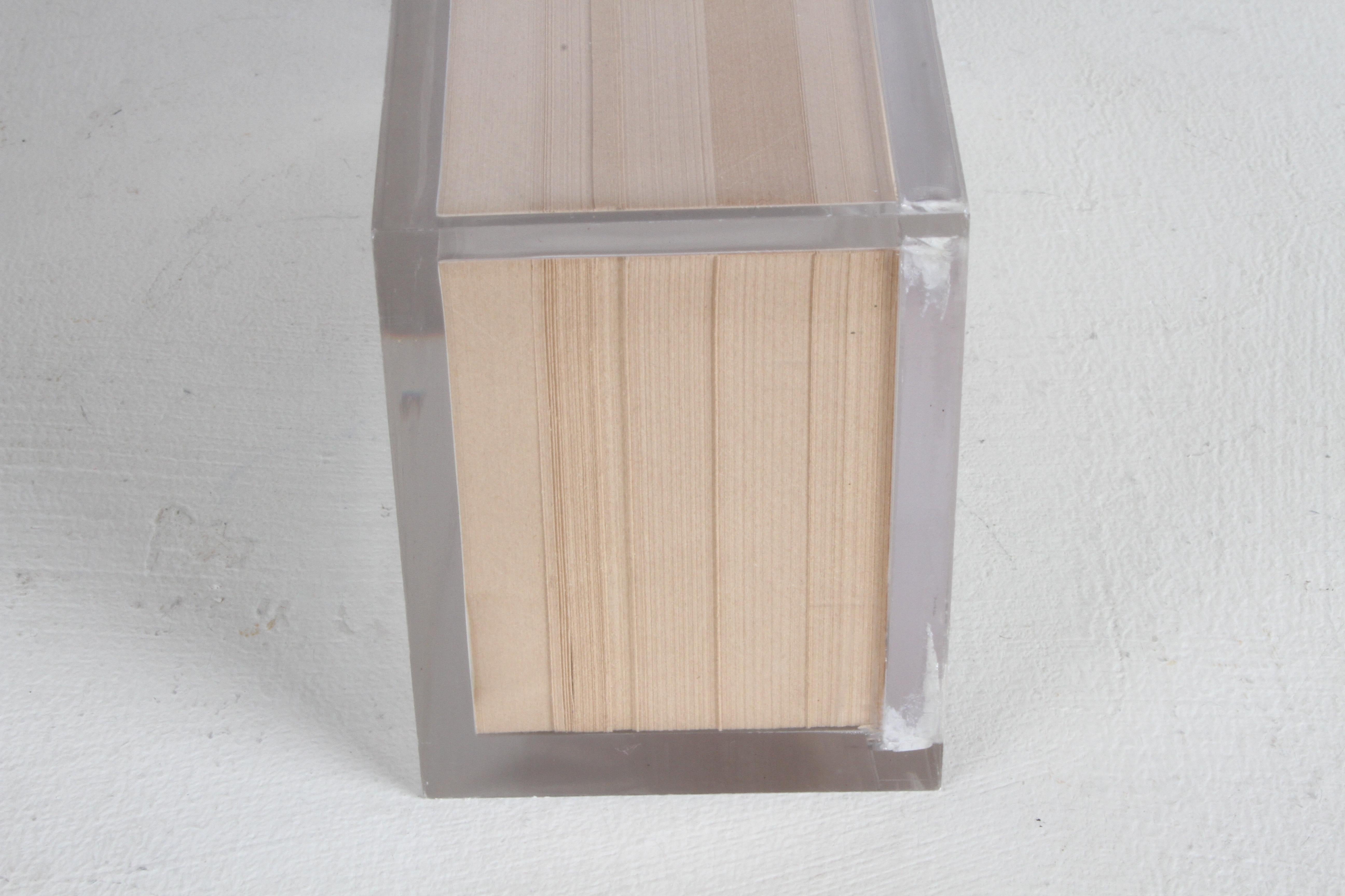 Vintage 1969 Pop Art Illusion, Stacks of 500 One Dollar Bills Lucite Sculpture 2