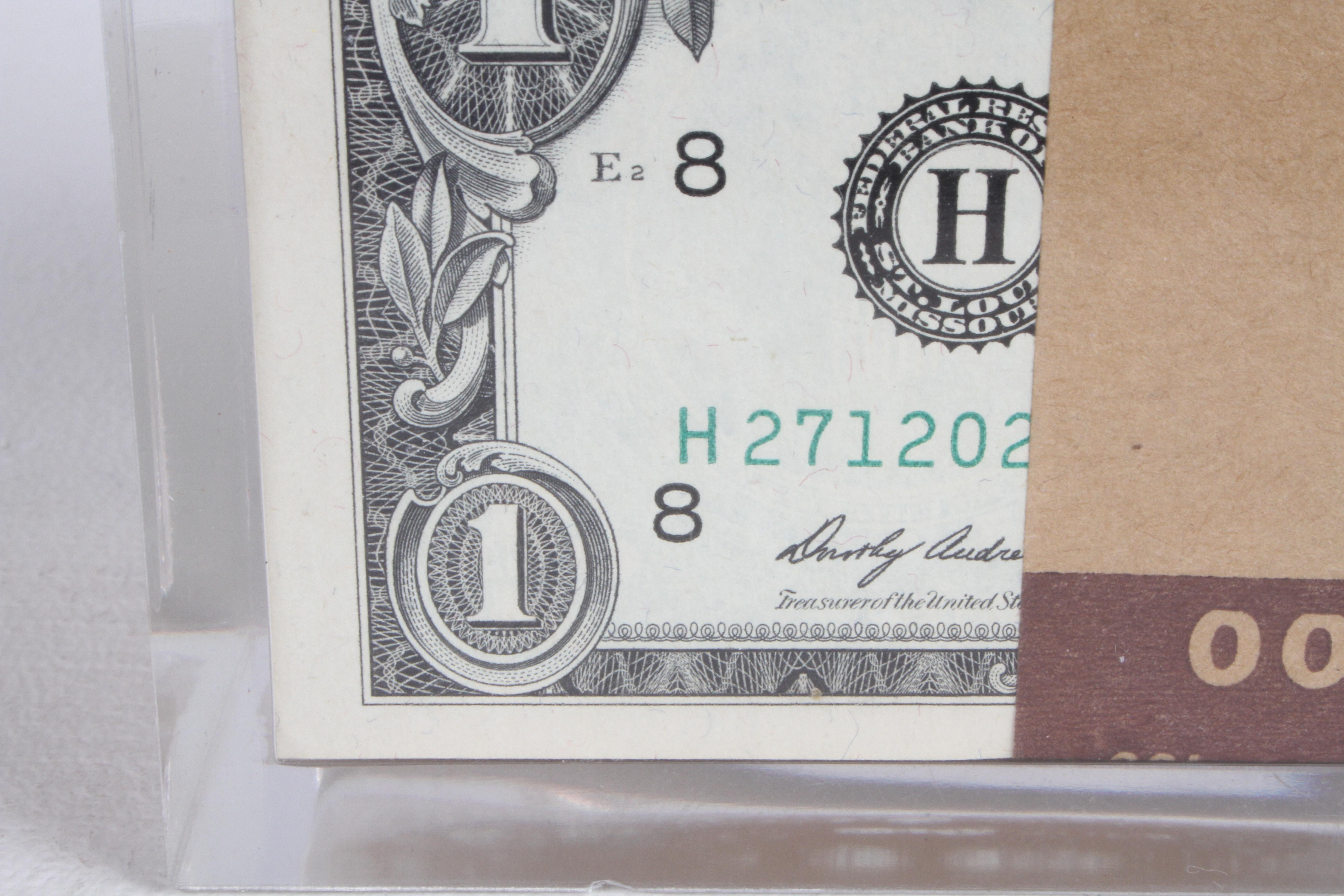 Mid-Century Modern Vintage 1969 Pop Art Illusion, Stacks of 500 One Dollar Bills Lucite Sculpture