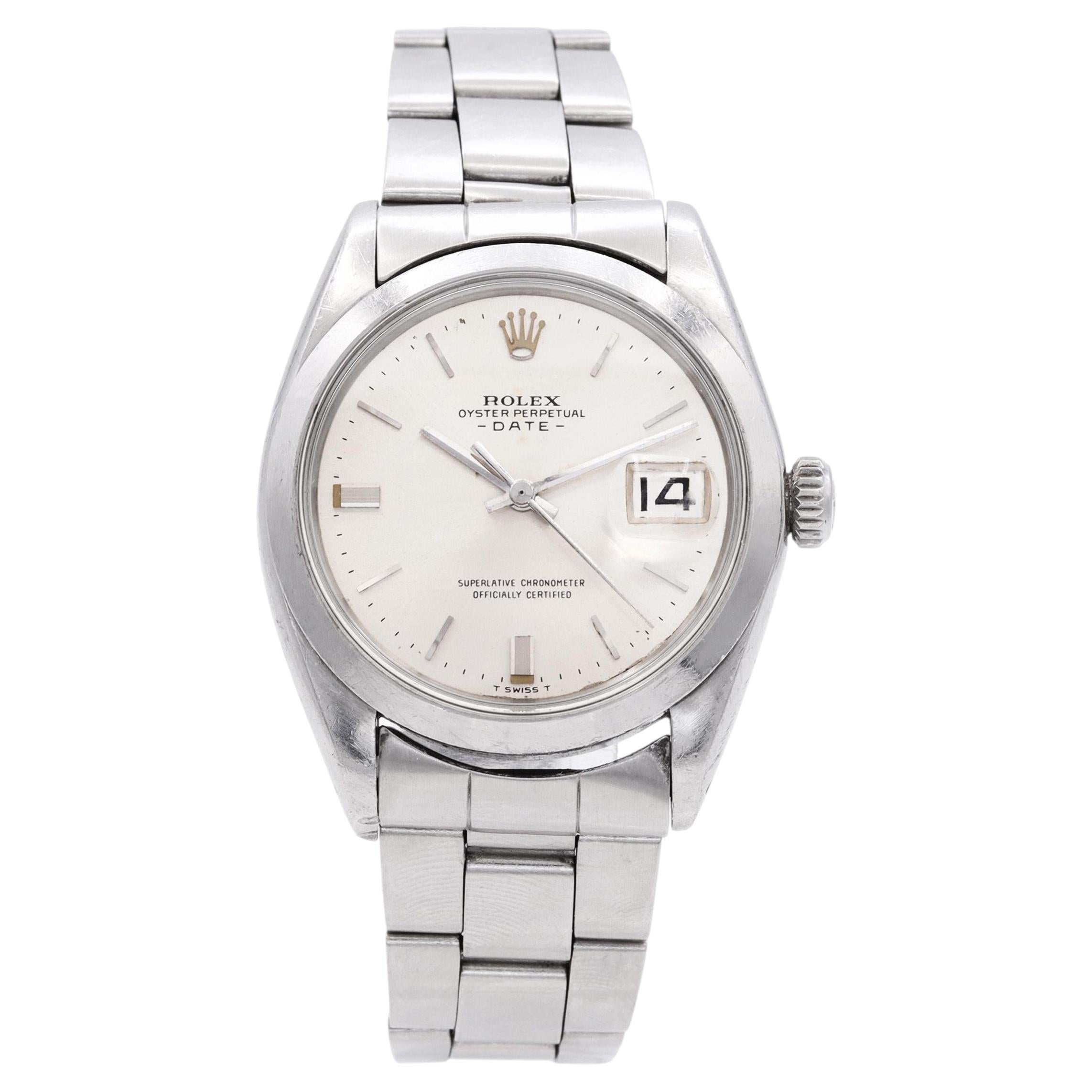 Vintage 1969 Rolex Date Stainless Steel Automatic Watch Ref. 1500